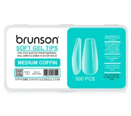 Brunson clear Soft Gel tips Medium Coffin BTMCF