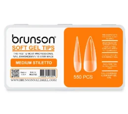 Brunson clear Soft Gel tips Medium Stiletto SGT03