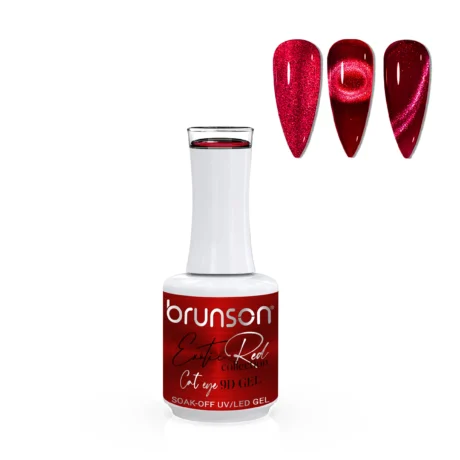 Brunson Exotic Red Cat Eye Gel Nail Polish _ 9D Cat Eye Gel Soak Off UV_LED Red Magnetic Gel Polish-BER9D02